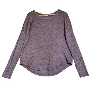 Rag & Bone Ribbed Top Women's Small Purple Knit Curved Hem Oversized Rayon Blend - Picture 1 of 9