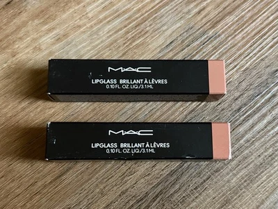 2 NEW MAC Lipglass BEAUX Warm Medium Brown Pearl 331 Discontinued Lip Gloss LOT - Image 1 of 3