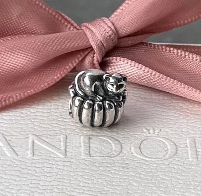 Original Pandora Oldie Charm „gemütliche Katze“ cozy Cat, Silber 925, #790595 - Bild 1 von 3