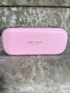 Kate Spade Pink & Dark Green Sunglasses Eyeglasses Case Clam Shell With Cloth - Picture 1 of 9