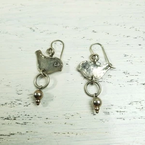 Little Birdie Told Me Sterling Silver 925 Earrings Dangle Jewelry Mindfulness  - Picture 1 of 5