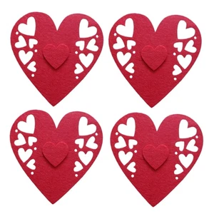 4 PCS Valentine s Day Love Cutlery Bag Set Fork Bag Tableware Holder Bags - Picture 1 of 8