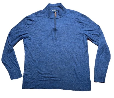 Smartwool Sweater Mens XL Blue Quarter Zip Pullover Merino Wool Blend - Image 1 of 4
