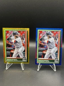 2025 Donruss FOTL DUSTIN PEDROIA GOLD SHIMMER /5 BLUE SHIMMER /8 SSP - Picture 1 of 6