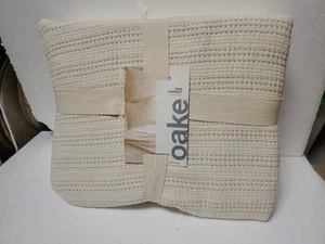 Eiche Kontrastnähte Baumwolle Matelasse King Decke ELFENBEIN - $ 240 - Bild 1 von 3