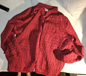Women's Red Alfred Dunner Delicate Stitching Blazer Jacket Size 16 - Picture 1 of 8
