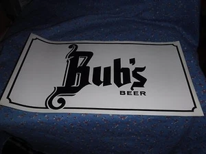 NOS Bub's Beer Large Sticker 15 x 8 inches Black Lettering On White Walter Bre - Picture 1 of 4