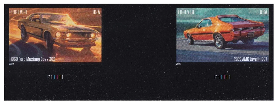 US 5715a 5719a Pony Cars imperf NDC vert gutter plate pair MNH 2022 - Image 1 of 1