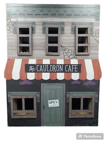 Letrero de decoración de mesa con acento de madera de otoño The Cauldron café adorable espeluznante - Imagen 1 de 10
