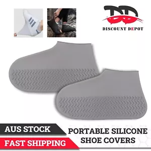 Shoe Cover Waterproof Silicone Non Slip Rain Water Rubber Foot Boot Overshoe - Picture 1 of 13