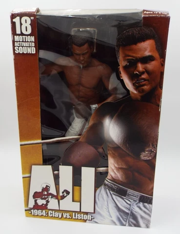 Ali 1964 Clay vs Liston 18" Motion Activated Sound Action Figure NECA 2006 NIB Cover