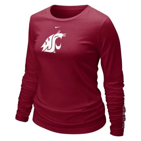 Washington State Cougars Shirt - Nike Women's Long Sleeve Logo T Shirt Cover