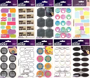 U CHOOSE Sticko Stickers LOVE LABELS COMIC BOOK CAPTIONS HANDMADE TAGS FRAMES - Picture 1 of 10