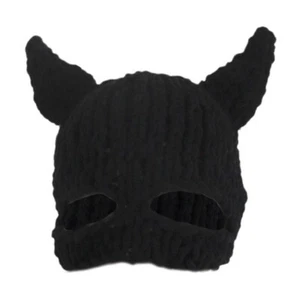 Cool Devil Horn Hat Knitted Facemask Beanies Caps Halloween Hat Skiing Hiking - Bild 1 von 8