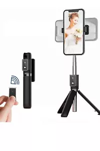 Trépied perche à selfie support avec télécommande de commande à dents bleues - Photo 1 sur 8