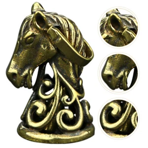 Old Brass Horse Head Bell Exquisite Pendants Vintage Western Charms - Picture 1 of 12