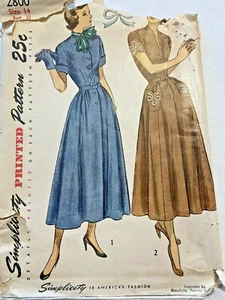 Simplicity 2800 Vintage 50er Jahre Einteiler Kleid Knöpfe Schnittmuster Gr. 14 b 32  - Bild 1 von 2