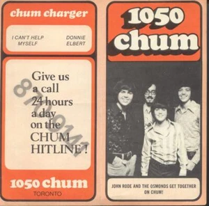 1972 CHUM CHART -GLI OSMONDI - EMESSO 12 FEBBRAIO 1972 REF CHU12272 - Foto 1 di 2