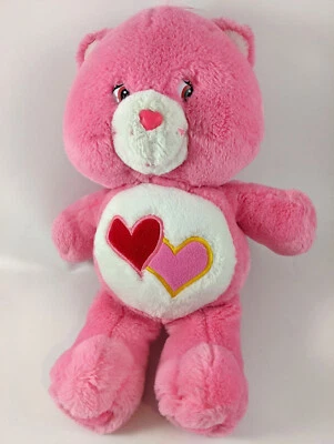 Osos de peluche vintage de 13" AMOR MUCHO corazones rosas peluche animal 2002 Foto 1 de 4