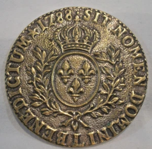 Sit Nomen Domini Benedictum 1788 Französische Münzplakette Wappen der Bourbonen - Bild 1 von 8