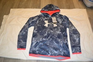 Under Armour GIRLS Loose Cold Gear Gray Blue Fleece Hoodie Size Youth YLG large - Picture 1 of 1
