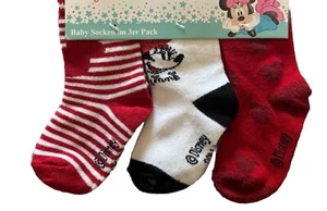 Baby Socken / Minnie Mouse / 3 Paar / Größe 86-92 - Bild 1 von 3