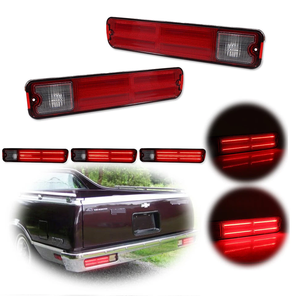 For Chevy El Camino Malibu GMC Caballero 79-87 Rear Taillamps Turn Signal Lights - Image 1 of 4