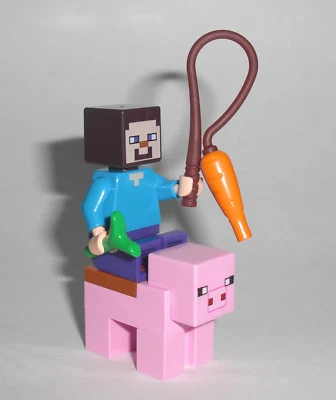LEGO Minecraft - Steve mit Schwein - Figur Minifig Pig Melonenplantage 21138