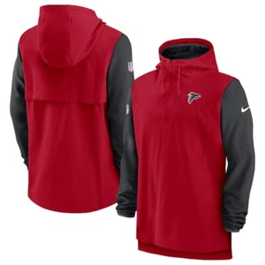 Men's Nike Red/Black Atlanta Falcons Sideline Player Quarter-Zip Hoodie Medium - Picture 1 of 3