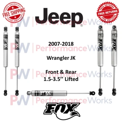 Kit de amortiguadores y estabilizador de dirección Fox 2.0 para Jeep Wrangler JK 07-18 con 1,5-3,5" Foto 1 de 4