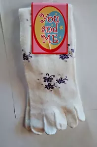 Five Finger Toe Socks You and Me White with Butterflies One Size - Picture 1 of 4