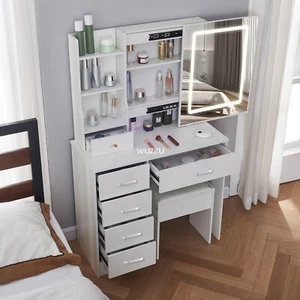 Artiss Dressing Table Stool Set Slide Mirror Makeup Vanity Desk Chair Drawer AU - Picture 1 of 8