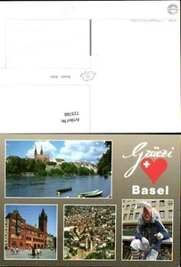 719788 Mehrbild AK Basel Bale Münster Luftbild Rathaus Faschingsfigur - Picture 1 of 1