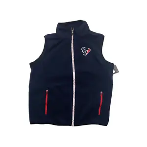 Houston Texans NFL Men's Full-Zip Fleece Vest Jacket Navy Size M - Picture 1 of 7