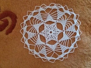 Decke, Filet, Häkeldecke, Rund ca. 23 cm, creme-weiss - Bild 1 von 2