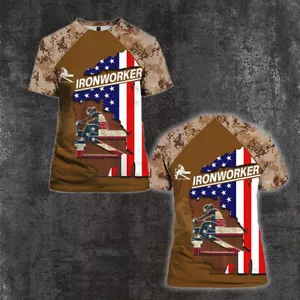 Ironworker 3D All Over Print T-shirt Gift for Men and Women - Picture 1 of 4