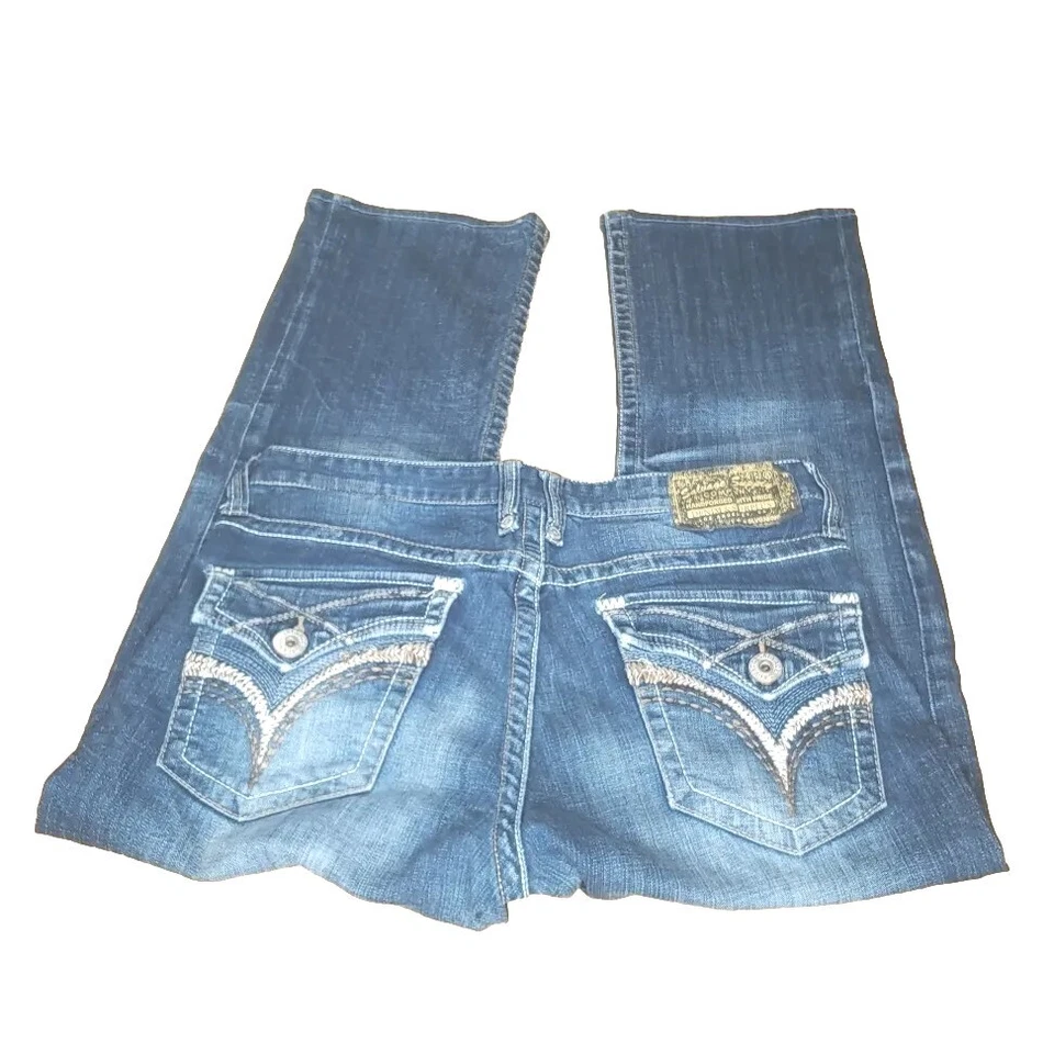 Женские укороченные джинсы с пряжкой Salvage Supply LA X размер 12/32 цвет Mayhem Blue Denim с заниженной талией  - Изображение 1 из 4