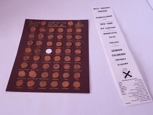 1974 Set Land of The USA 50 Lincoln Pennies in Holder - Missing Minnesota - Bild 1 von 11
