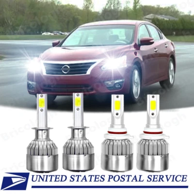 Kit combinado de 4x bombillas LED de haz alto bajo para Nissan Altima 2003-2006 6000K Foto 1 de 4