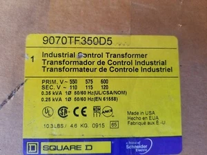 SQUARE D 9070TF350D5 TRASFORMATORE CONTROLLO INDUSTRIALE (NUOVO) - Foto 1 di 7