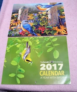 2 calendarios de pared para pájaros: 2016 Wings of Hope, 2017 Laboratorio de Ornitología de Cornell - Imagen 1 de 12