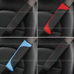 Carbon Fiber Car Safety Seat Belt Shoulder Pads Cover Cushion Harness Pad - Bild 1 von 11