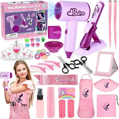 Brinquedos de salão de beleza para meninas conjunto de salão de beleza com estilo de salão de cabeleireiro Pretend Play... - Imagem 1 de 4