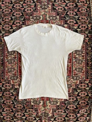 Vintage 70's Blank White T Shirt Large Grunge - Image 1 of 3