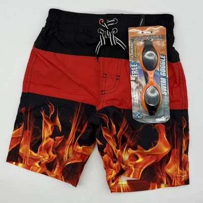 Traje de baño corto ZeroXposur tabla de surf Fire Boys talla 4 con gafas nuevo con etiquetas Foto 1 de 4