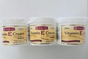 3-JARS De La Cruz 10,000 IU Vitamin E Cream 4 OZ - Allergy Tested Made In USA - Picture 1 of 3