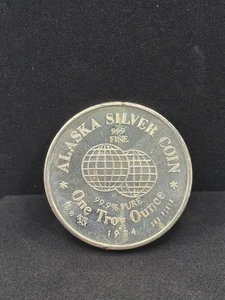 1974 ALASKA SILVER COIN International Bartering Unit 1oz 999 Silver Round - Picture 1 of 5