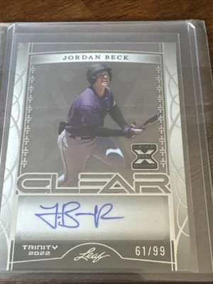 Jordan Beck Autographed 2022 Leaf Clear 61/99 #CA-SR1 Colorado Rockies - Image 1 of 3