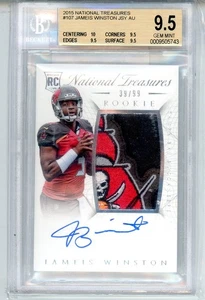 National Treasures Jameis Winston RC 2015 parche con logotipo automático/99 BGS 9,5 gema (ml) - Imagen 1 de 1