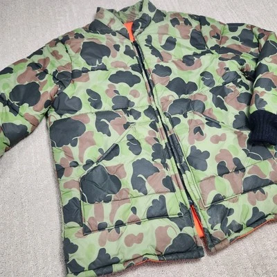 Vintage Walls Camo Jacket Men Large Blizzard Pruf Duck Camo Puffer 80s Frog - Image 1 of 4